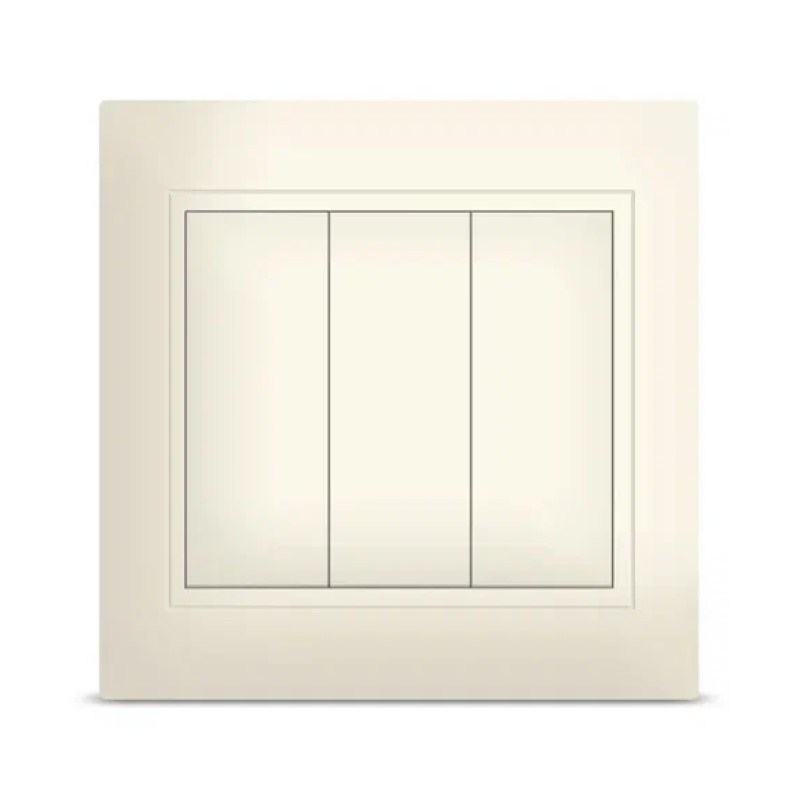 Выключатель в сборе с/у Севиль Б-С0043, 3 клавиши, б/инд, IP20, слоновая кость