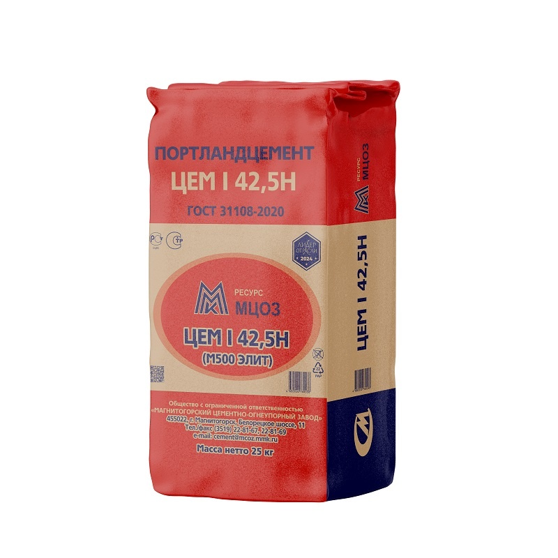 Цемент ЦЕМ I, М-500, Д0 (25кг)