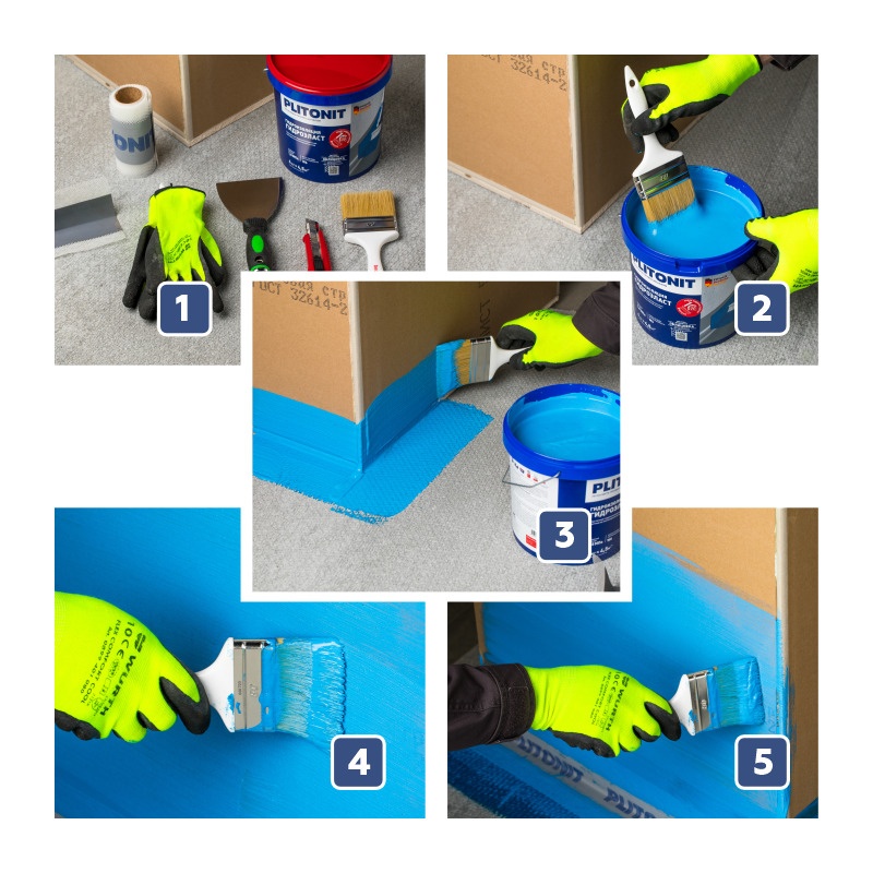 Гидроизоляционная мастика Plitonit WaterProof Standard базового уровня для внутренних работ (14 кг)