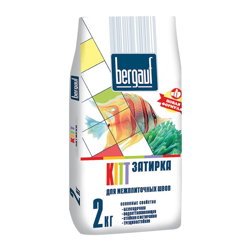 Затирка Bergauf Kitt серебристо-серая, 1-5 мм, 2 кг