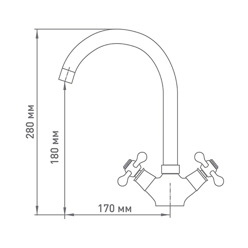 Смеситель для кухни Mix&Fix Soffron 7405-02, с U-изливом