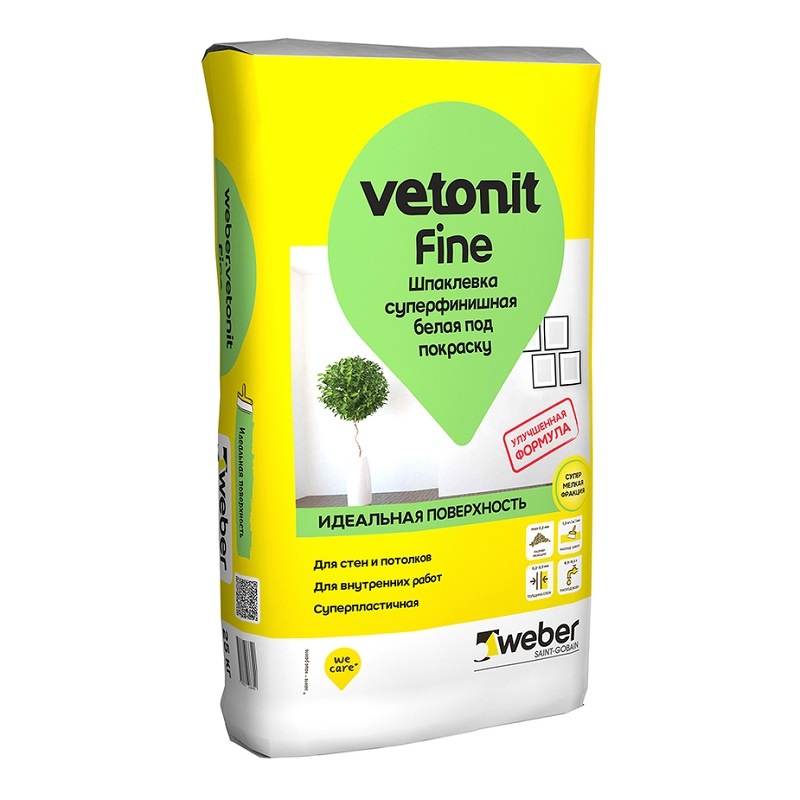 Шпаклевка суперфинишная Vetonit Fine белая (25 кг)