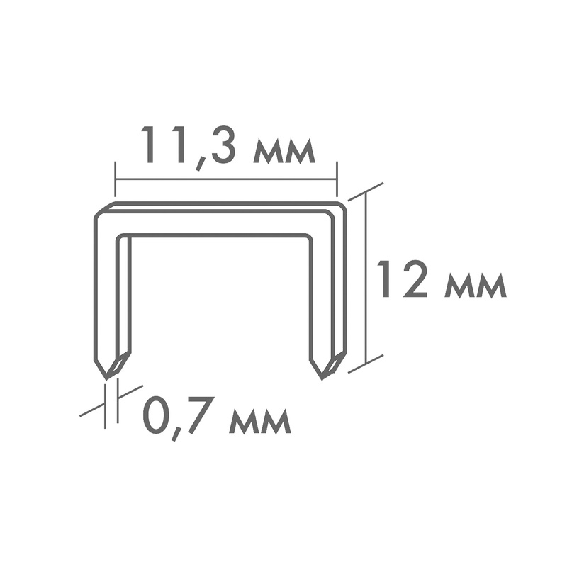 Скобы для степлера Biber 85814 тип 53, 12 мм (1000 шт.)