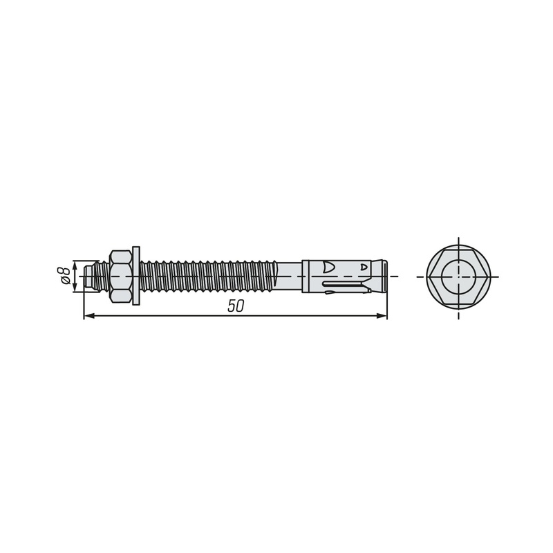 Анкер клиновой SWFS М8х50 (150 шт)