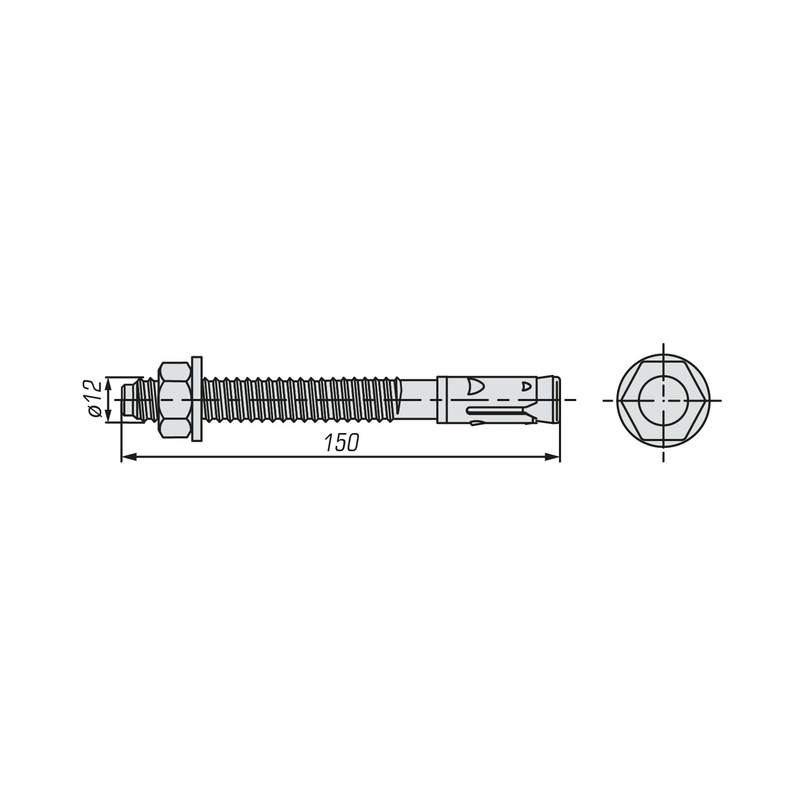Анкер клиновой SWFS М12х150 (2 шт)