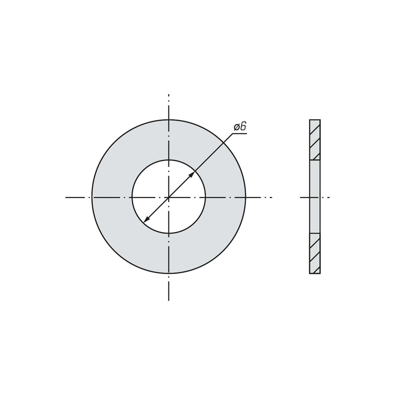 Шайба плоская SWFS DIN125 М6 (25 кг)