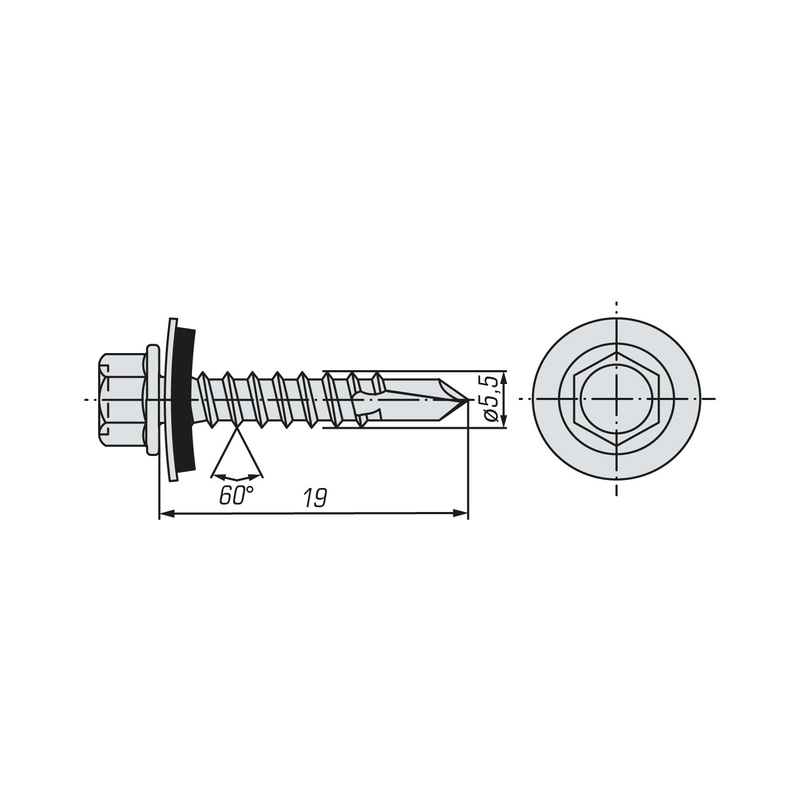 Саморез кровельный SWFS Premium RAL-6005 ZP 5,5х19 (70 шт)