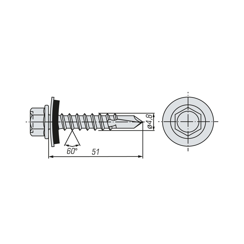 Саморез кровельный SWFS Premium ZP 4,8х51 (40 шт)