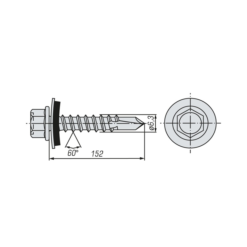 Саморез кровельный SWFS Premium ZP 6,3х152 (400 шт)