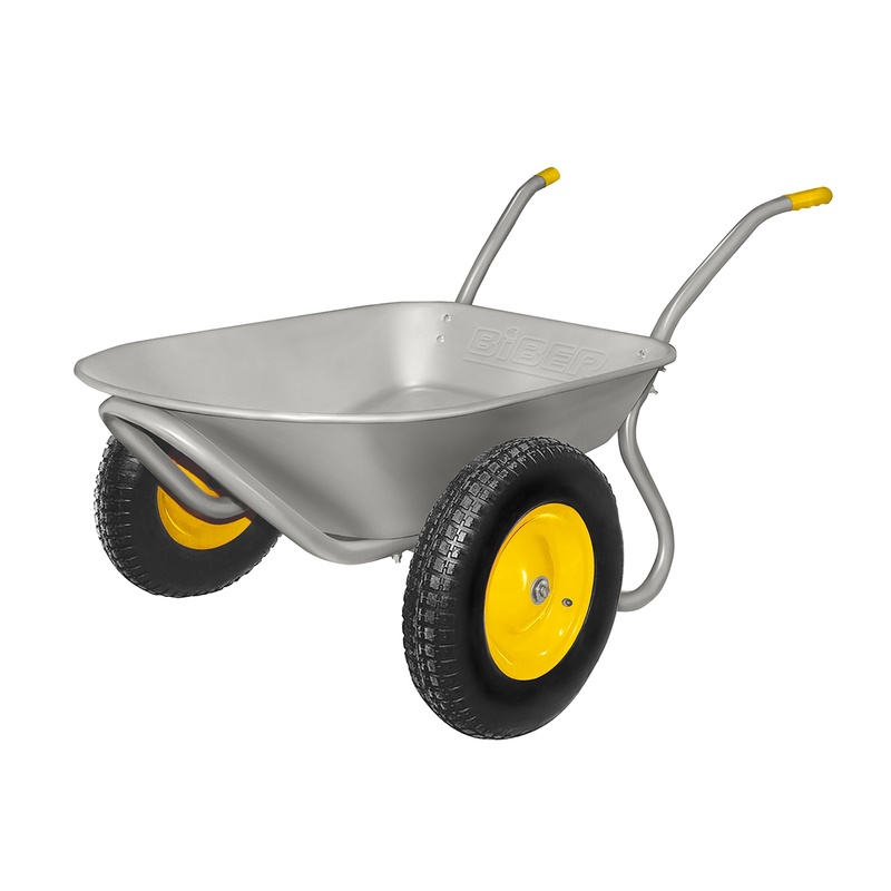 Тачка строительная Biber 99404, 2-колесная, оцинк. 1 мм, 78 л