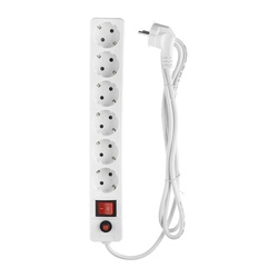 Фильтр сетевой 6 гнезд 967U-3005, ПВС 3х0,75, 2200Вт, 10А, 5м, белый