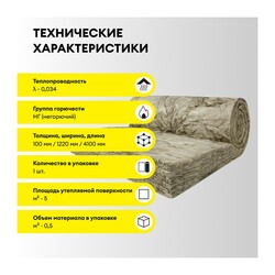 Утеплитель Vetonit для Стен и Крыш Стронг 1000х610х50 мм, 10 шт