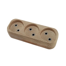 Колодка 3 гнезда, б/з, 10А, светлое дерево