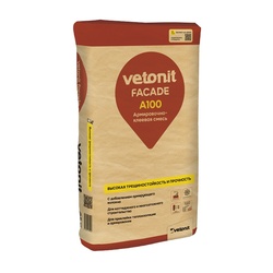 Смесь штукатурно-клеевая Vetonit Facade А100 для пенополистирола и минеральной, 25 кг