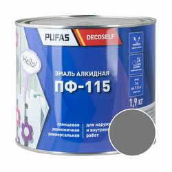 Эмаль Pufas Decoself ПФ-115 серая (1,9 кг)