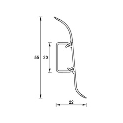 Плинтус Ideal Комфорт, с кабель-каналом, дуб кофейный, 55 мм (2,5 м)